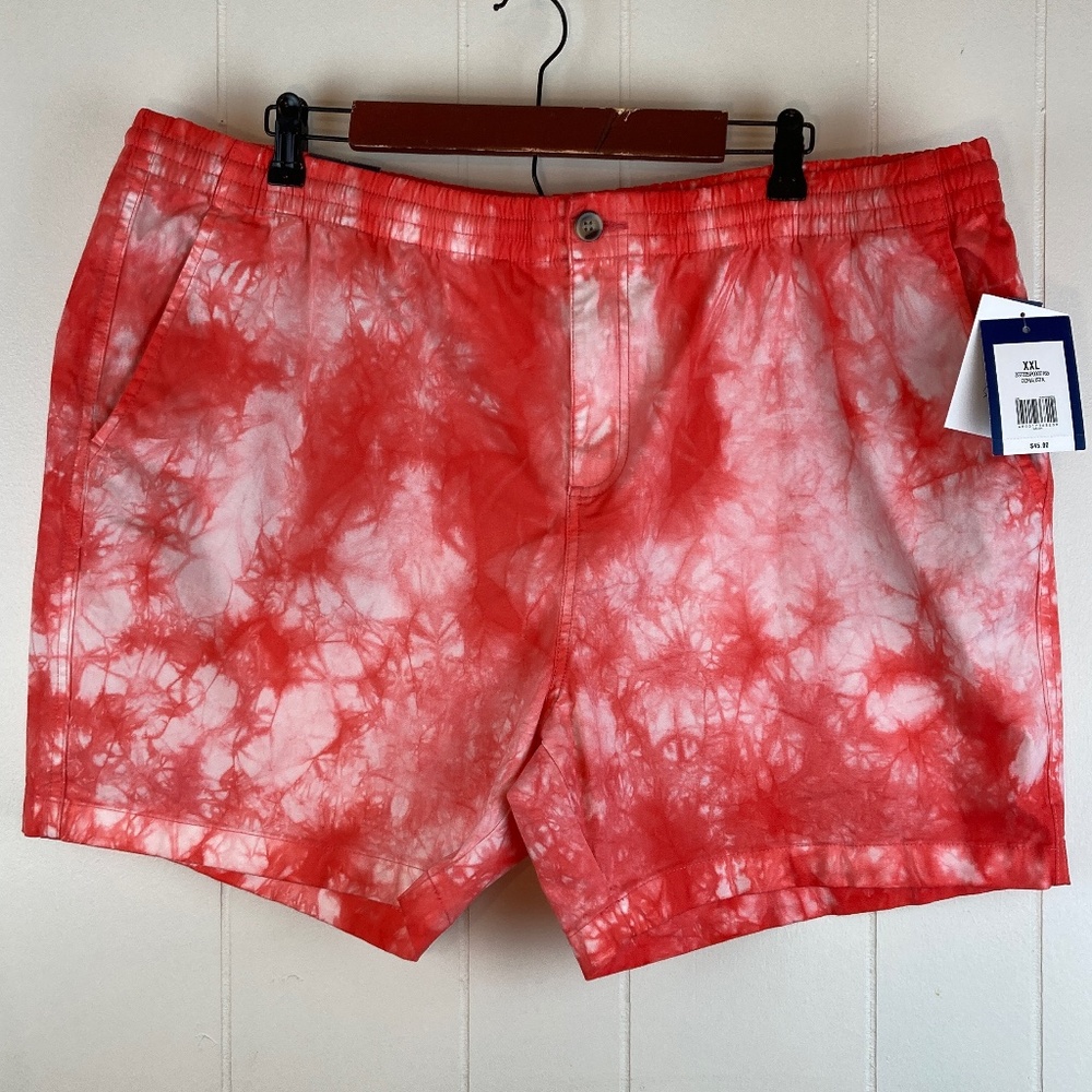 Crown & Ivy NWT6 inch inseam Salmon and white Tye dyed Shorts size 2XL
